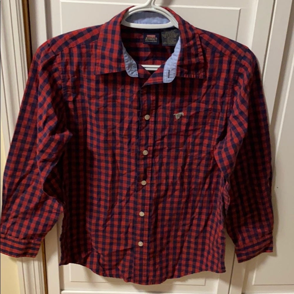 Boys large long sleeve button down